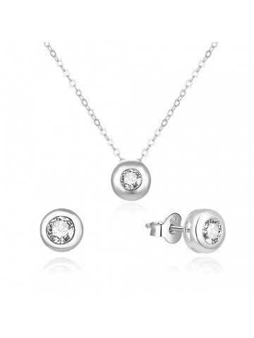 Beneto Něžná stříbrná souprava šperků se zirkony AGSET191R náhrdelník náušnice