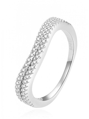 Beneto Moderní stříbrný prsten se zirkony AGG230 56 mm