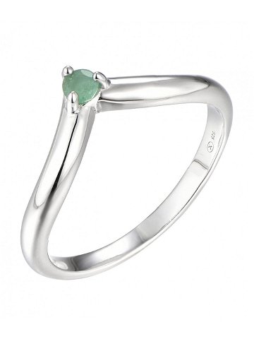 Brilio Silver Minimalistický stříbrný prsten se smaragdem Precious Stone SR09001E 58 mm