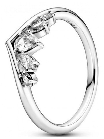 Pandora Něžný stříbrný prsten s kamínky Wishbone 199109C01 52 mm