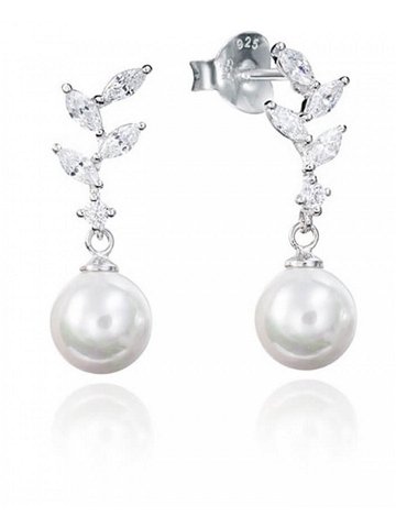 Viceroy Luxusní stříbrné náušnice se zirkony a perlou Clasica 71049E000-38