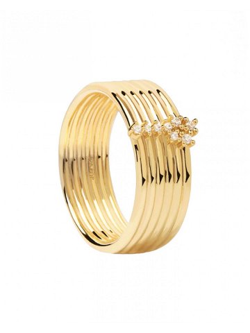 PDPAOLA Nadčasový pozlacený prsten se zirkony SUPER NOVA Gold AN01-614 52 mm