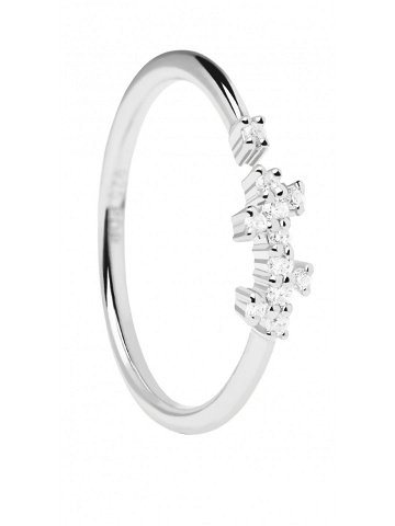 PDPAOLA Otevřený stříbrný prsten se zirkony PRINCE Silver AN02-672 56 mm