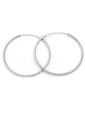 Beneto Luxusní kruhové stříbrné náušnice AGUC787 N 2 5 cm