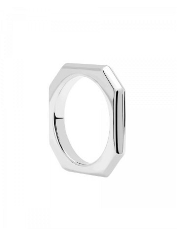 PDPAOLA Elegantní rhodiovaný prsten SIGNATURE LINK Silver AN02-378 54 mm
