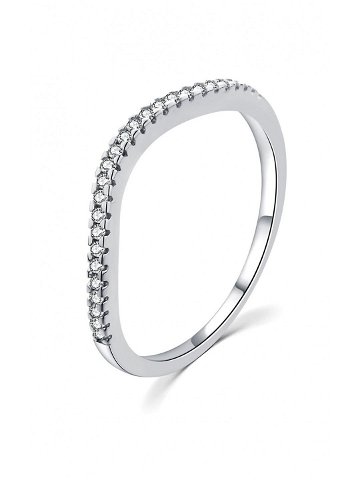 MOISS Minimalistický stříbrný prsten se zirkony R00023 58 mm