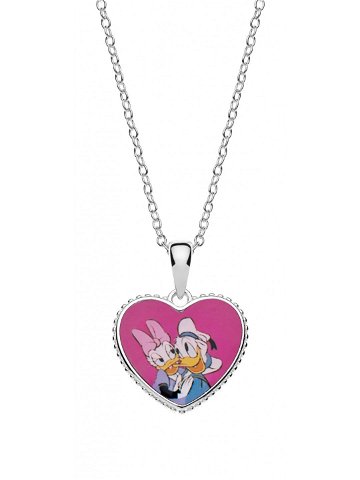 Disney Romantický stříbrný náhrdelník Donald and Daisy Duck CS00025SL-P řetízek přívěsek