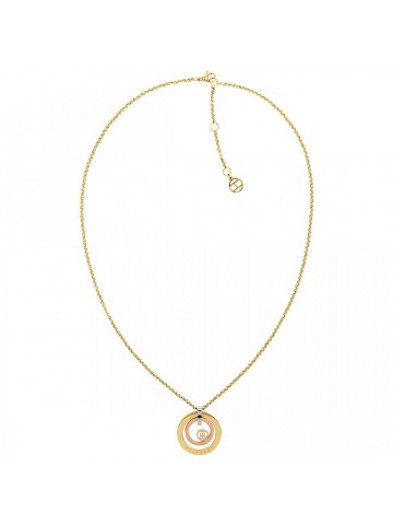 Tommy Hilfiger Luxusní pozlacený náhrdelník s bicolor přívěskem 2780537