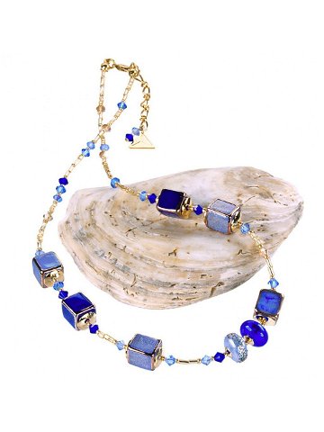 Lampglas Nebesky modrý náhrdelník Triple Blue z perel Lampglas NCU28