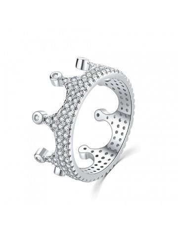MOISS Luxusní stříbrný prsten se zirkony Královská korunka R00021 56 mm