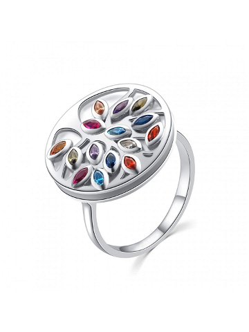 MOISS Originální stříbrný prsten s barevnými zirkony R00021 59 mm