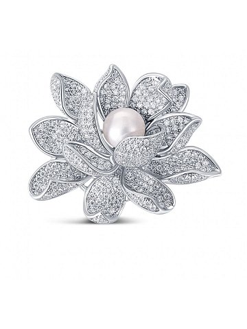 JwL Luxury Pearls Překrásná brož s perlou 2v1 Lotosový květ JL0697