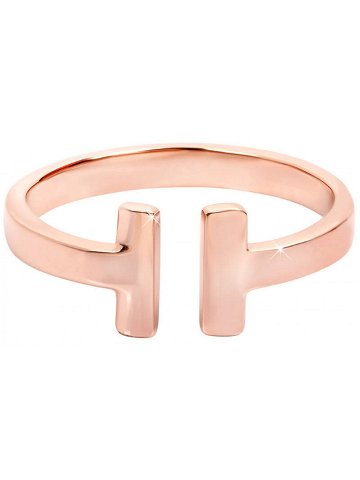 Troli Otevřený růžově pozlacený prsten z oceli 54 mm