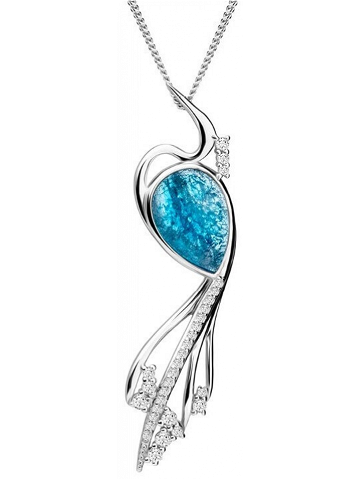 Preciosa Elegantní náhrdelník Ines Matrix modrý 6109 29 řetízek přívěsek