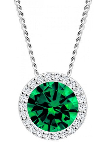 Preciosa Stříbrný náhrdelník Lynx Emerald 5268 66 řetízek přívěsek