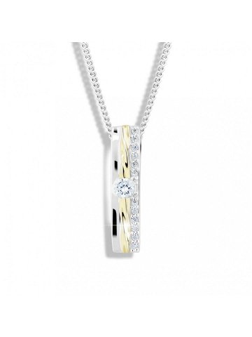 Modesi Bicolor stříbrný náhrdelník se zirkony M46025 řetízek přívěsek