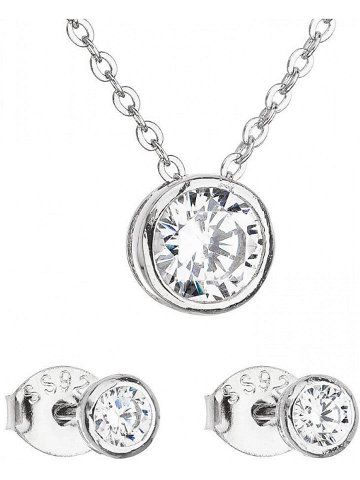 Evolution Group Sada šperků se zirkonem náušnice a náhrdelník 19007 1