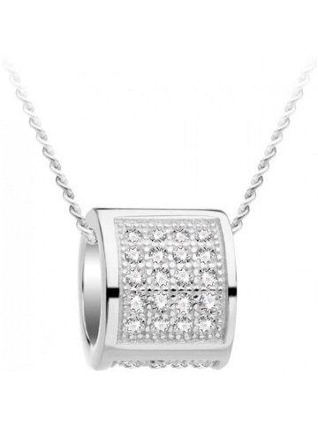 Preciosa Stříbrný náhrdelník s třpytivým přívěskem Globe 5888 00