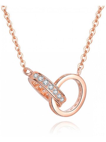 Beneto Pozlacený náhrdelník s propojenými kroužky AGS1229 47-ROSE