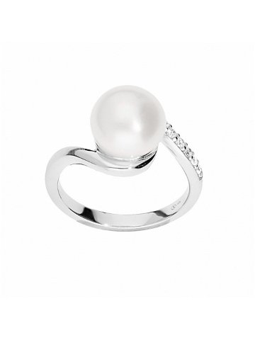 Brilio Silver Elegantní stříbrný prsten s pravou perlou SR05575A 58 mm