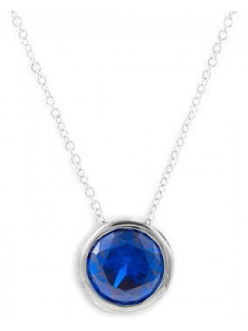 Modesi Stříbrný náhrdelník Dark Blue QJPY5039LW řetízek přívěsek