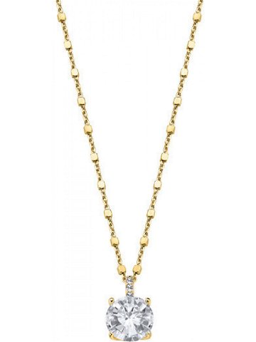 Lotus Silver Elegantní pozlacený náhrdelník ze stříbra s čirými krystaly Swarovski LP2005-1 5 řetízek přívěsek