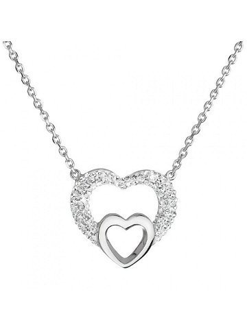 Evolution Group Stříbrný náhrdelník srdce s krystaly Swarovski 32032 1