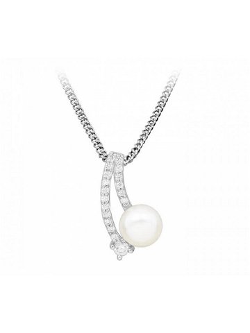 Silver Cat Něžný náhrdelník s perlou a zirkony SC416