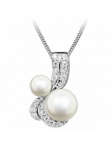 Silver Cat Okouzlující náhrdelník s perlami a zirkony SC422 řetízek přívěsek