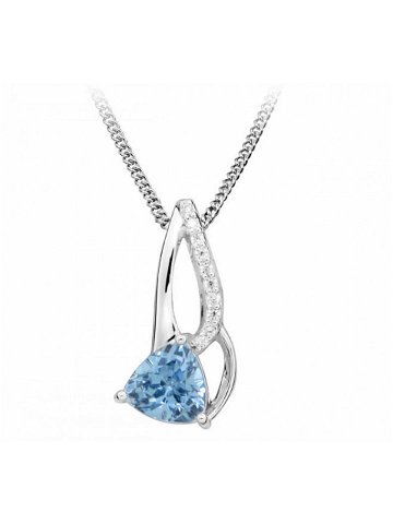 Silver Cat Stylový náhrdelník s modrým spinelem a zirkony SC424