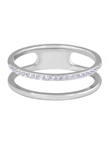 Troli Dvojitý minimalistický prsten z oceli Silver 54 mm