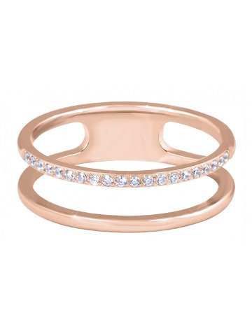Troli Dvojitý minimalistický prsten z oceli Rose Gold 60 mm
