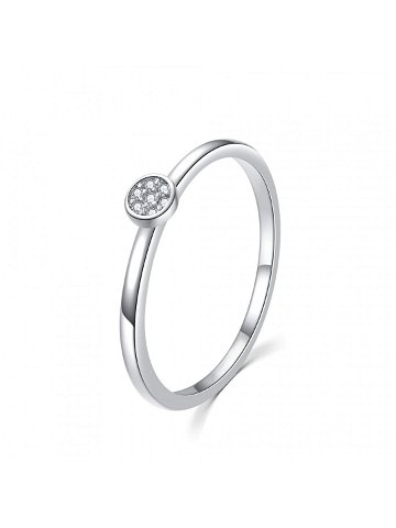 MOISS Třpytivý stříbrný prsten s čirými zirkony R00020 50 mm