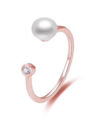 Beneto Otevřený bronzový prsten s pravou sladkovodní perlou AGG467-RG