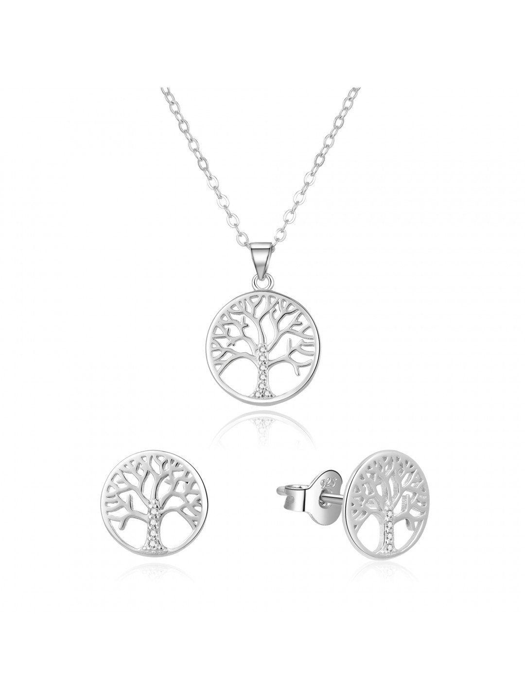 Beneto Stříbrná souprava šperků strom života AGSET214R náhrdelník náušnice