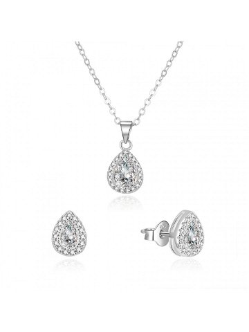 Beneto Oslnivá souprava šperků se zirkony AGSET188R náhrdelník náušnice