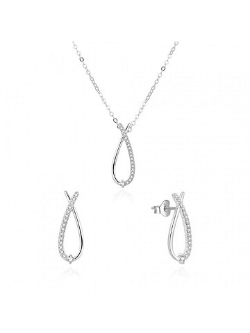 Beneto Oslnivá souprava šperků se zirkony AGSET186R náhrdelník náušnice