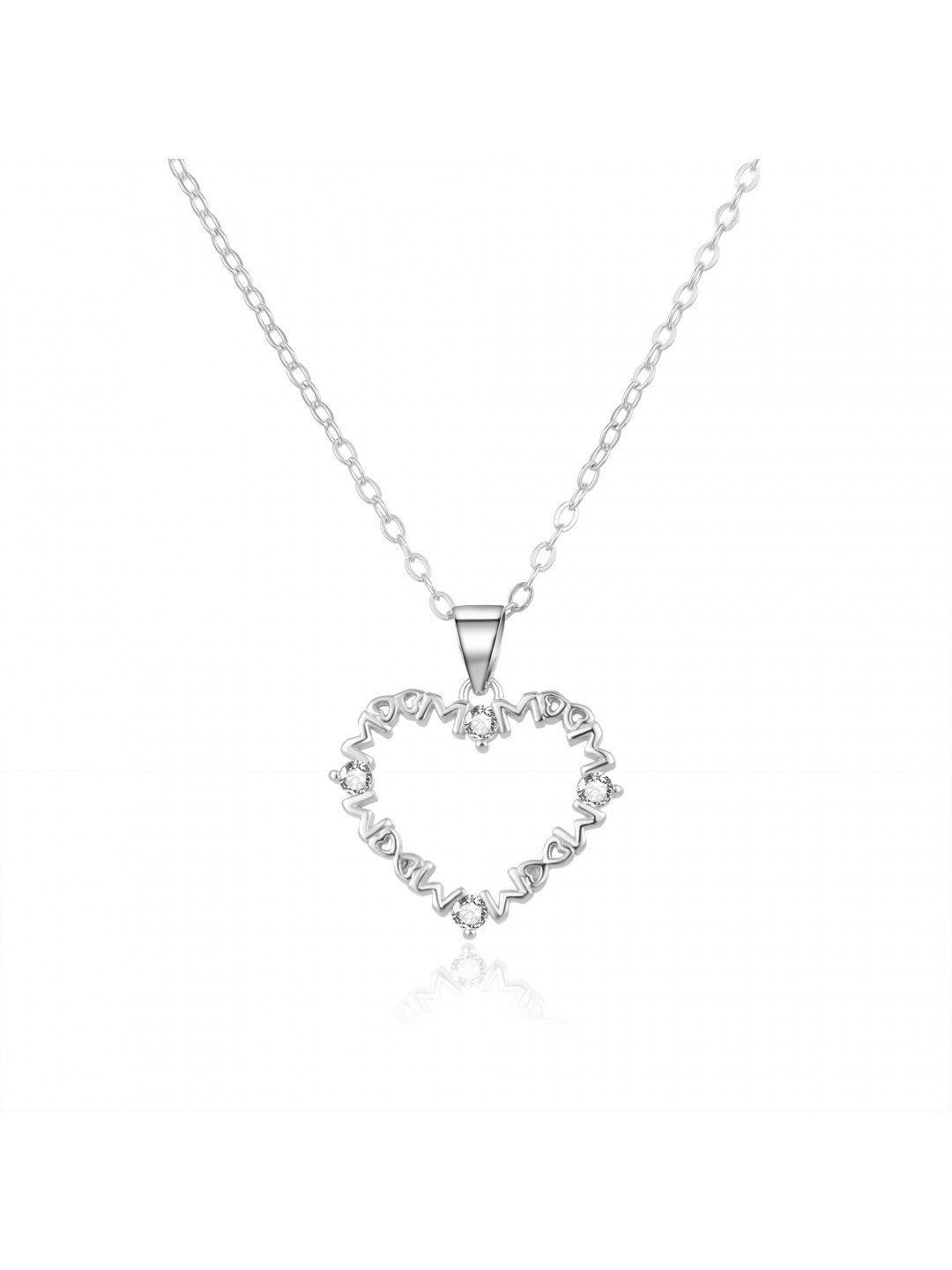 Beneto Romantický stříbrný náhrdelník se zirkony AGS1239 47