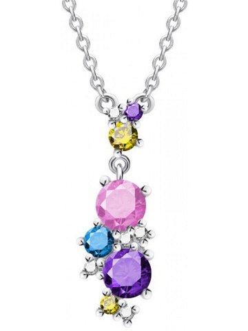 Preciosa Pestrobarevný náhrdelník Flower 5238 70 řetízek přívěsek