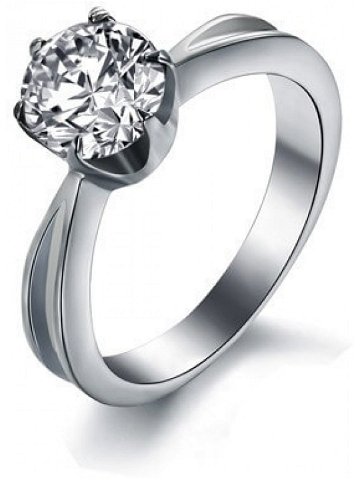 Troli Ocelový prsten s krystalem KRS-174 49 mm