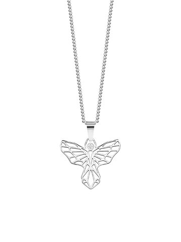 Preciosa Stylový ocelový náhrdelník Origami Angel s kubickou zirkonií Preciosa 7440 00