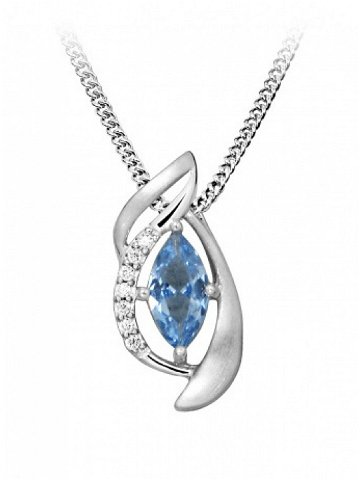 Silver Cat Stylový náhrdelník se syntetickým modrým spinelem SC459 řetízek přívěsek