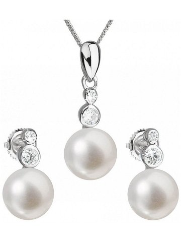 Evolution Group Souprava stříbrných šperků s pravými perlami Pavona 29035 1 náušnice řetízek přívěsek