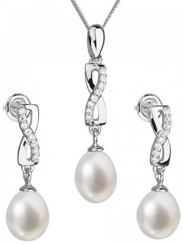 Evolution Group Souprava stříbrných šperků s pravými perlami Pavona 29041 1 náušnice řetízek přívěsek