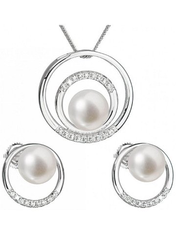Evolution Group Souprava stříbrných šperků s pravými perlami Pavona 29038 1 náušnice řetízek přívěsek