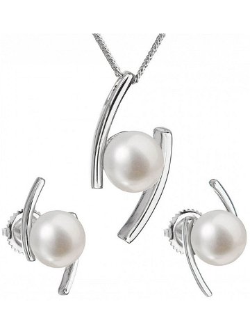 Evolution Group Souprava stříbrných šperků s pravými perlami Pavona 29039 1 náušnice řetízek přívěsek