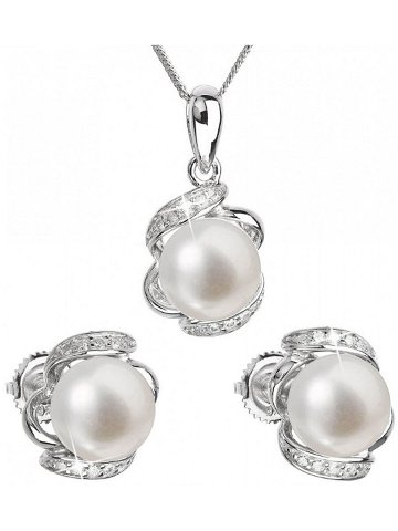 Evolution Group Luxusní stříbrná souprava s pravými perlami Pavona 29017 1 náušnice řetízek přívěsek