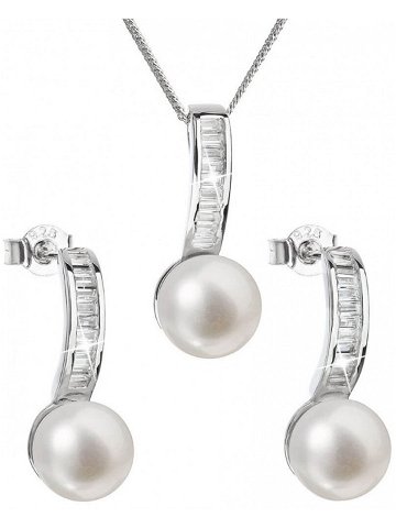 Evolution Group Luxusní stříbrná souprava s pravými perlami Pavona 29019 1 náušnice řetízek přívěsek