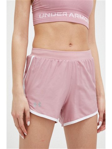 Běžecké šortky Under Armour růžová barva medium waist