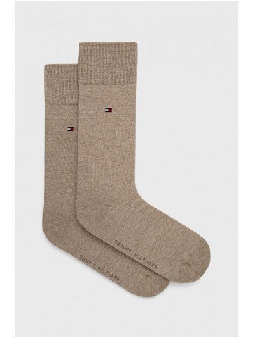 Ponožky Tommy Hilfiger 2-pack pánské béžová barva